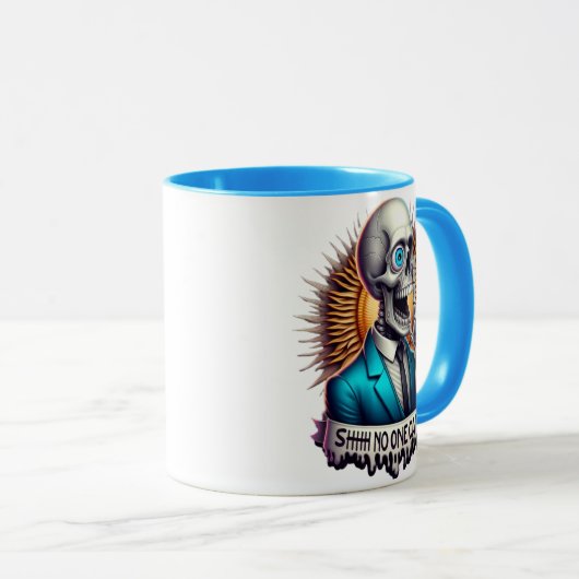 SHHHH... Niemand geeft om de dappere skeletten Mok (Voorkant rechts)