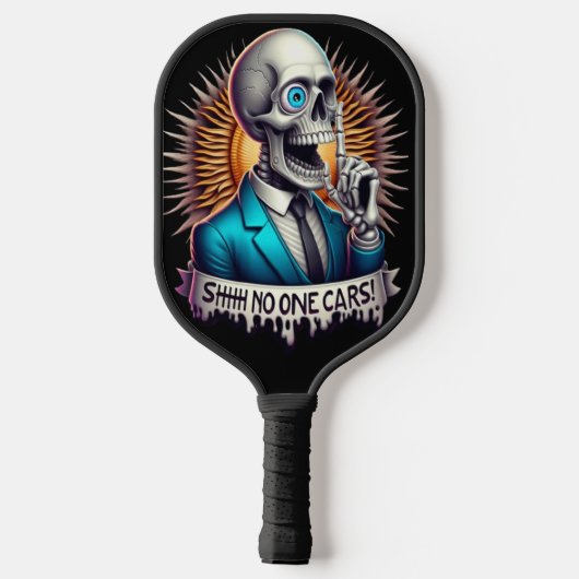 SHHHH... Niemand geeft om de dappere skeletten Pickleball Paddle (Achterkant)
