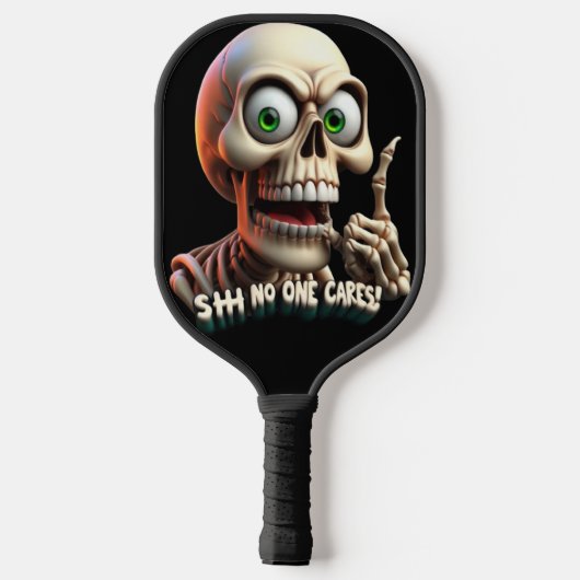SHHHH... Niemand geeft om skelet met groene ogen Pickleball Paddle (Achterkant)