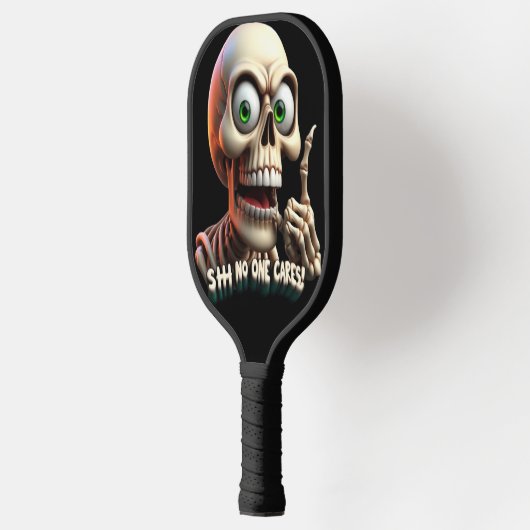 SHHHH... Niemand geeft om skelet met groene ogen Pickleball Paddle (Links)