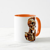 SHHHH... Niemand geeft om stil skelet Mok (Voorkant rechts)