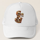 SHHHH... Niemand geeft om stil skelet Trucker Pet (Voorkant)