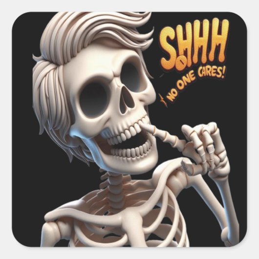 SHHHH... Niemand geeft om uniek en eigenzinnig Vierkante Sticker (Voorkant)