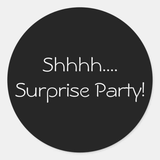 Shhhh...Surprise Party Sticker (Voorkant)