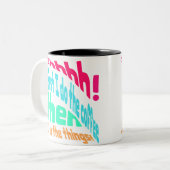 Shhhhh! Eerst doe ik de koffie. Tweekleurige Koffiemok (Voorkant links)