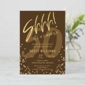 Shhhhh! Het is een Surprise Gold verjaardagsfeestj Kaart (Staand voorkant)