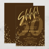 Shhhhh! Het is een Surprise Gold verjaardagsfeestj Kaart (Voorkant / Achterkant)