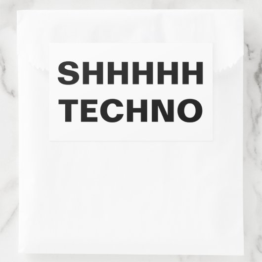 SHHHHH TECHNO-clear back Custom-Cut Vinyl Sticker (Tas)