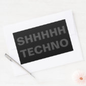 SHHHHH TECHNO Sticker grijs op zwart (Envelop)