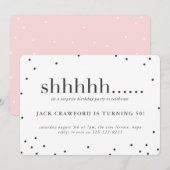 Shhhhh, verrassende uitnodiging voor verjaardagsfe (Voorkant / Achterkant)