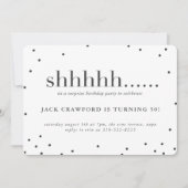 Shhhhh, verrassende uitnodiging voor verjaardagsfe (Voorkant)