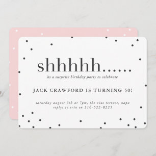 Shhhhh, verrassende uitnodiging voor verjaardagsfe