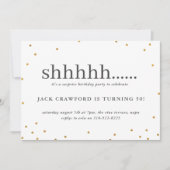 Shhhhh, verrassingsfeestdag uitnodiging (Voorkant)