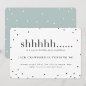 Shhhhh, verrassingsfeestdag uitnodiging (Voorkant / Achterkant)