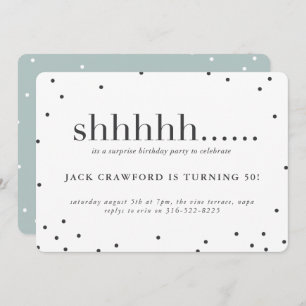 Shhhhh, verrassingsfeestdag uitnodiging