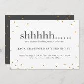 Shhhhh, verrassingsfeestdag uitnodiging (Voorkant / Achterkant)