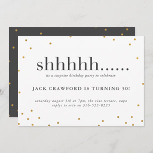 Shhhhh, verrassingsfeestdag uitnodiging
