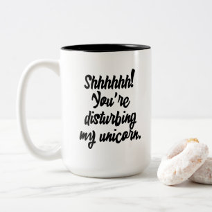 Shhhhhhh! Je vervormt mijn Unicorn! Tweekleurige Koffiemok