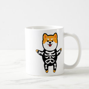Shi Inu Skeleton Kostuum Schattige Easy Dog Hallow Koffiemok