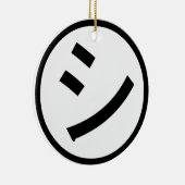 ㋛ Shi Kana Katakana Glimlachend Emoji / Emoticon Keramisch Ornament (Rechts)