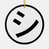 ㋛ Shi Kana Katakana Glimlachend Emoji / Emoticon Keramisch Ornament (Voorkant)