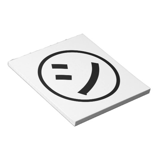 ㋛ Shi Kana Katakana Lachend Emoji / Emoticon Notitieblok (Schuin)