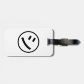 ㋛ Shi Kana Katakana Smiling Emoji/Emoticon Bagagelabel (Achterkant horizontaal)