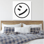 ㋛ Shi Kana Katakana Smiling Emoji/Emoticon Canvas Afdruk (Insitu (Slaapkamer))