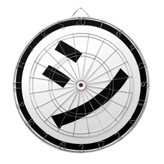 ㋛ Shi Kana Katakana Smiling Emoji/Emoticon Dartbord (Voorkant)