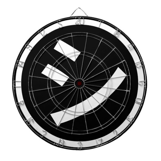 ㋛ Shi Kana Katakana Smiling Emoji/Emoticon Dartbord (Voorkant)