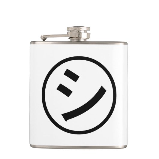 ㋛ Shi Kana Katakana Smiling Emoji/Emoticon Heupfles (Voorkant)