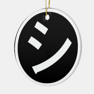 ㋛ Shi Kana Katakana Smiling Emoji/Emoticon Keramisch Ornament