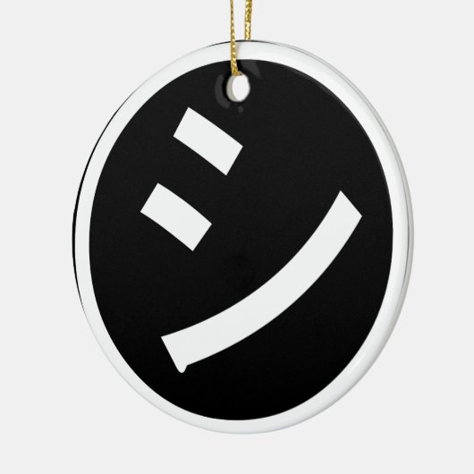 ㋛ Shi Kana Katakana Smiling Emoji/Emoticon Keramisch Ornament (Links)