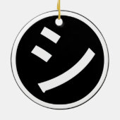 ㋛ Shi Kana Katakana Smiling Emoji/Emoticon Keramisch Ornament (Achterkant)