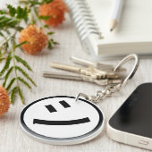 ㋛ Shi Kana Katakana Smiling Emoji/Emoticon Sleutelhanger (Voorkant Rechts)