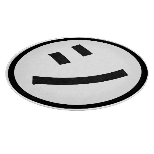 ㋛ Shi Kana Katakana Smiling Emoji/Emoticon Snijplank (Hoek)