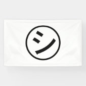 ㋛ Shi Kana Katakana Smiling Emoji/Emoticon Spandoek (Horizontaal)