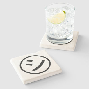 ㋛ Shi Kana Katakana Smiling Emoji/Emoticon Stenen Onderzetter