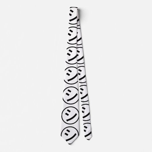 ㋛ Shi Kana Katakana Smiling Emoji/Emoticon Stropdas (Voorkant)