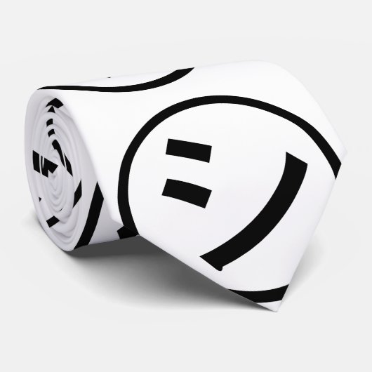 ㋛ Shi Kana Katakana Smiling Emoji/Emoticon Stropdas (Opgerold)