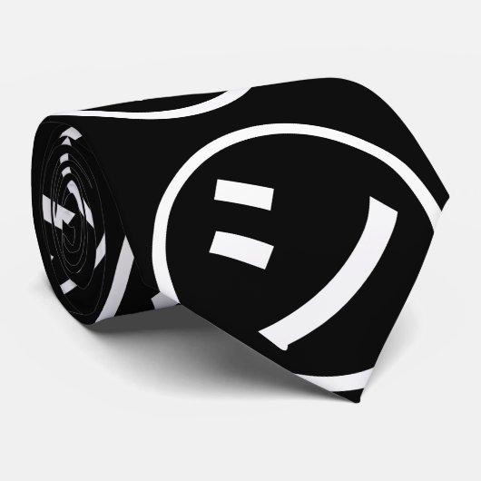 ㋛ Shi Kana Katakana Smiling Emoji/Emoticon Stropdas (Opgerold)