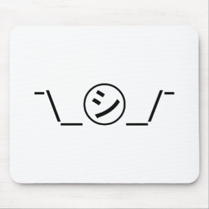 Shi Kana Schouderophalend Emoticon ¯\_㋛_/¯ Japans  Muismat