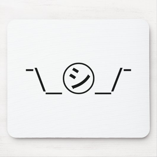 Shi Kana Schouderophalend Emoticon ¯\_㋛_/¯ Japans  Muismat (Voorkant)