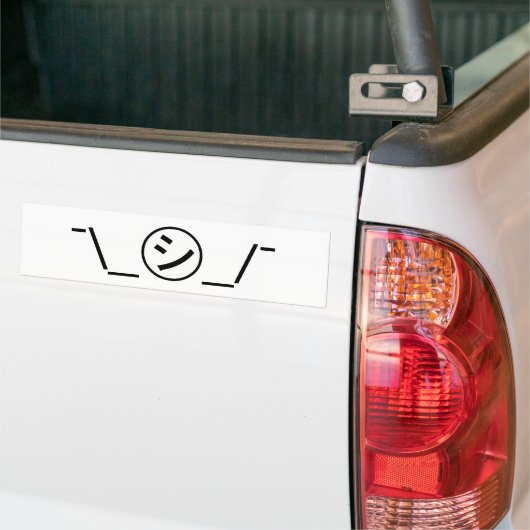 Shi Kana Shrug Emoticon - piobe\_ ㋛_/ Japanse Kaom Bumpersticker (Op Truck)