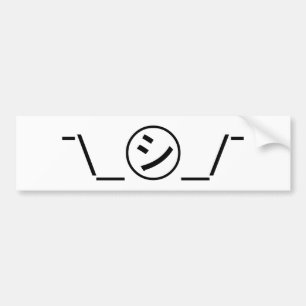 Shi Kana Shrug Emoticon - piobe\_ ㋛_/ Japanse Kaom Bumpersticker