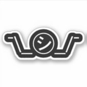 Shi Kana Shrug Emoticon - piobe\_ ㋛_/ Japanse Kaom Sticker (Voorkant)