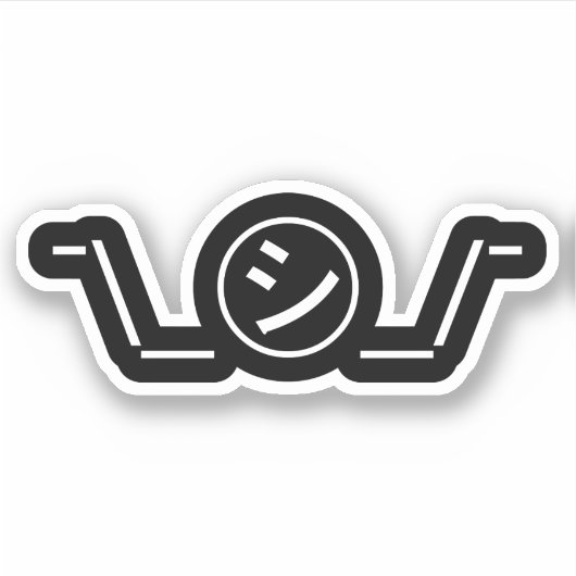 Shi Kana Shrug Emoticon - piobe\_ ㋛_/ Japanse Kaom Sticker (Voorkant)