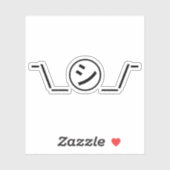 Shi Kana Shrug Emoticon - piobe\_ ㋛_/ Japanse Kaom Sticker (Vel)