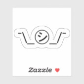 Shi Kana Shrug Emoticon - piobe\_ ㋛_/ Japanse Kaom Sticker (Vel)