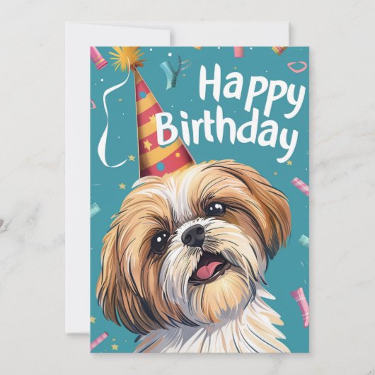 Shi Tzu Gelukkige Verjaardag Feestdagenkaart (Voorkant)